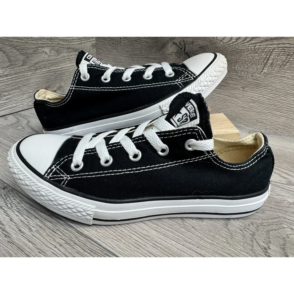 Converse All Star Youth 2 Low Top Shoes Black White Canvas Sneakers Shoes